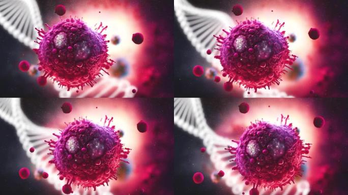 带有DNA背景的HIV病毒漂浮，HIV疫苗和治疗，HIV病毒疾病治疗概念