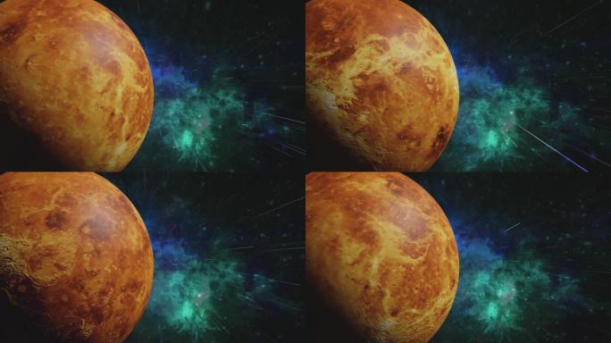远离行星金星在外太空，金星轨道自转，金星4k视频，金星行星4k