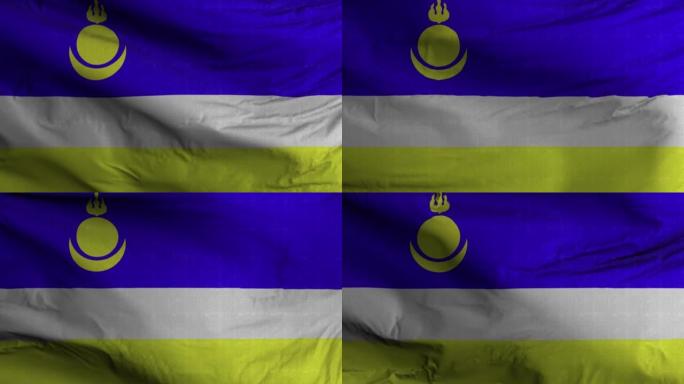 俄罗斯布里亚特挥舞旗帜的3D动画