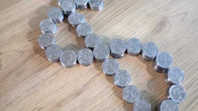 成堆的硬币和美元货币符号