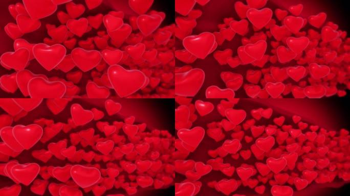 红细胞中的心脏3D爱心爱心阵列时尚浪漫