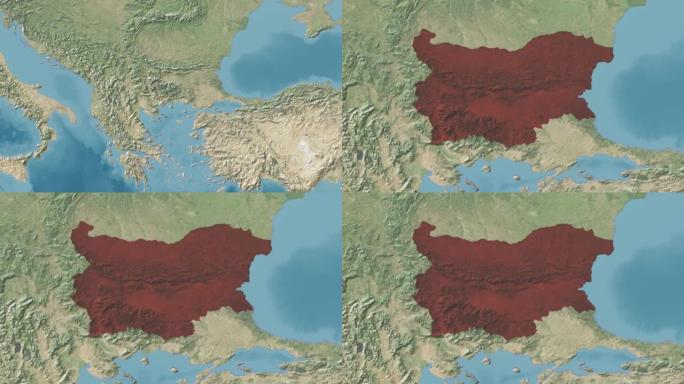 保加利亚在没有文字的情况下放大世界地图