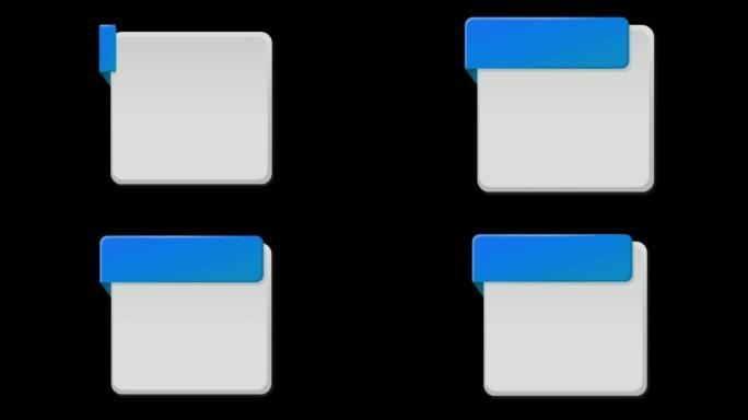 动画蓝色空格键文本信息图表模板现代风格隔离在黑屏上。