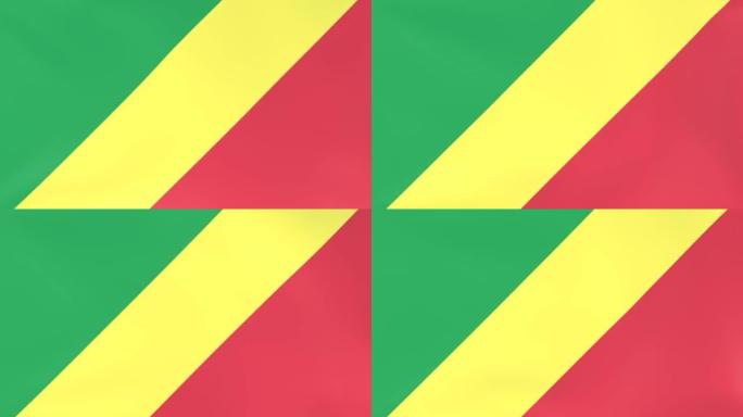 刚果共和国国旗在风中飘扬的3DCG视频