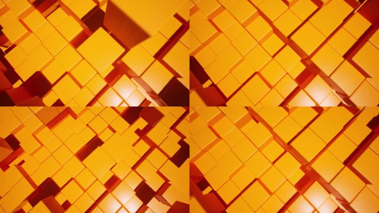 抽象黄色方形移动背景