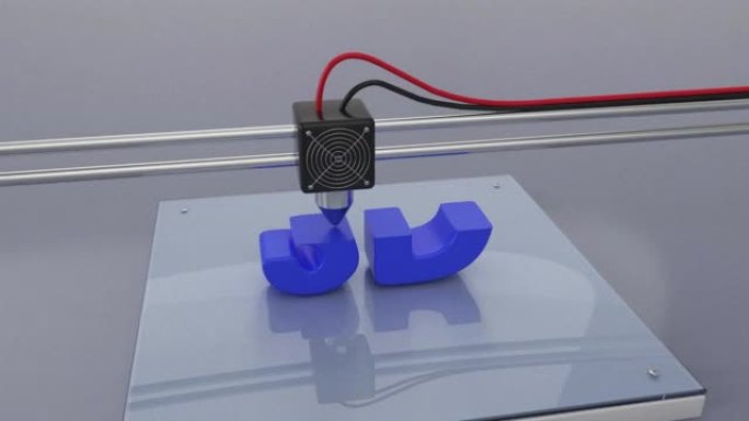 示例3D打印机打印一个word-3D印刷或增材制造和机器人自动化概念。三维打印机执行word的创建。
