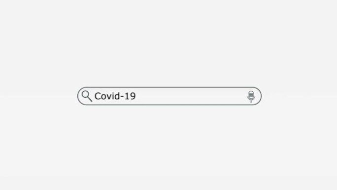 数字屏幕库存视频搜索引擎栏输入Covid-19