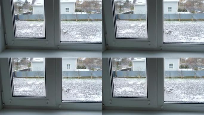 瓦加湿窗汗窗。选择性聚焦。冬。