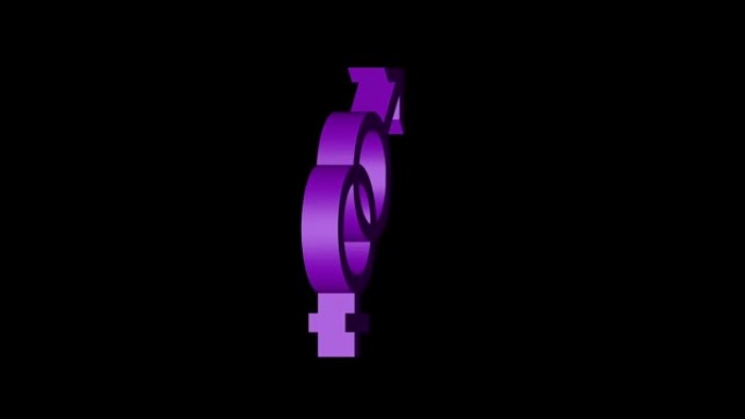 黑色背景上孤立的紫色男性和女性标志