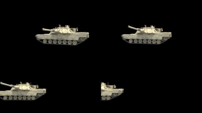 3d军用坦克启动和滚动透明背景