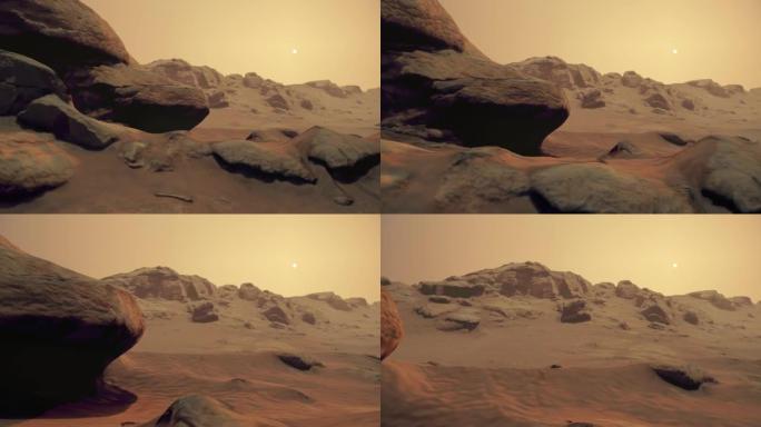 红色星球火星上的一幕