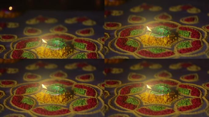 在排灯节庆祝活动，排灯节或Deepavali期间点亮的黏土diya灯是一个灯节，是印度教徒，ja那教