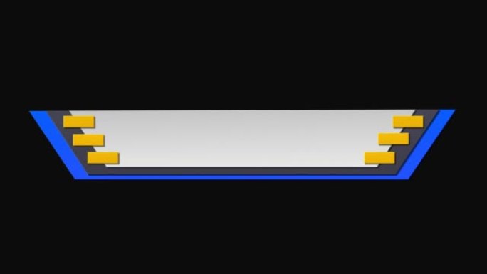 简单的蓝色和黄色的低三分之一动画在4K 60fps，简单闪亮的低三分之一在高分辨率，RGBA。
