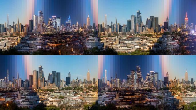 曼哈顿中城城市景观-时间片-纽约