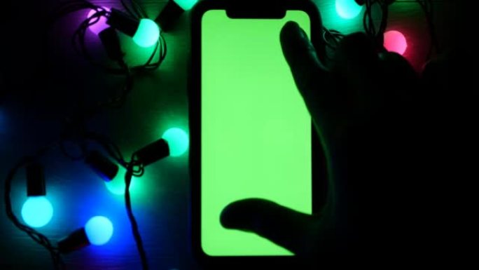 智能手机绿屏带灯装饰