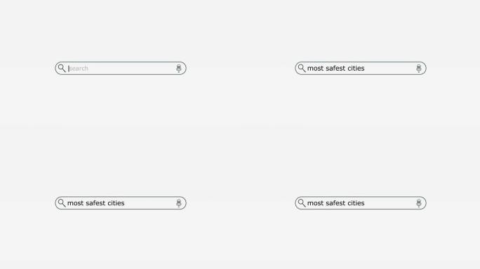 在数字屏幕股票视频的搜索引擎栏中输入的最安全的城市