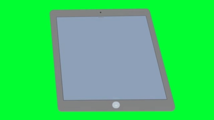 绿屏动画4k平板电脑。选项卡现代工作区元素。互联网和技术移动平板电脑动画。