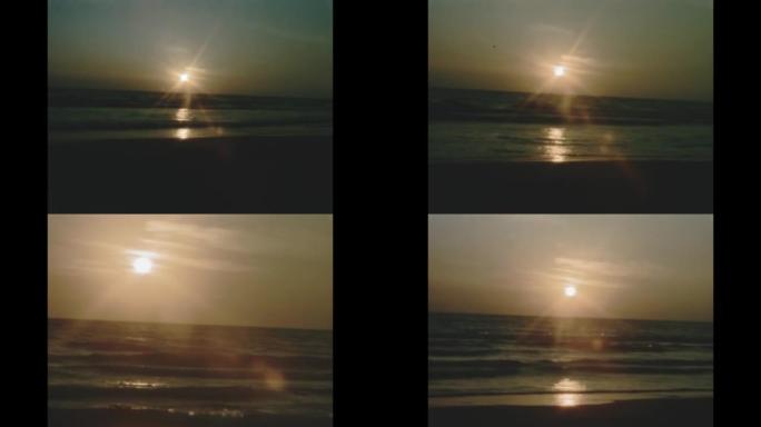 意大利1966，橙色日落在海上