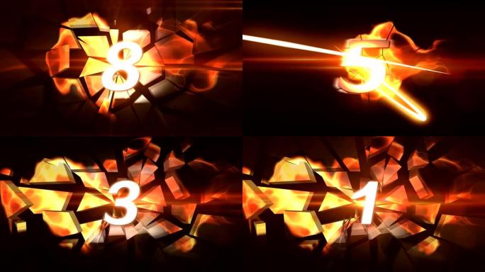 火灾爆炸倒计时3d动画视频背景设计