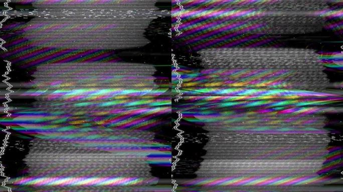 故障电视静态噪声失真信号问题错误视频损坏复古风格80年代