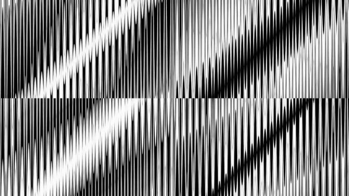 黑白条纹的抽象催眠背景，冥想