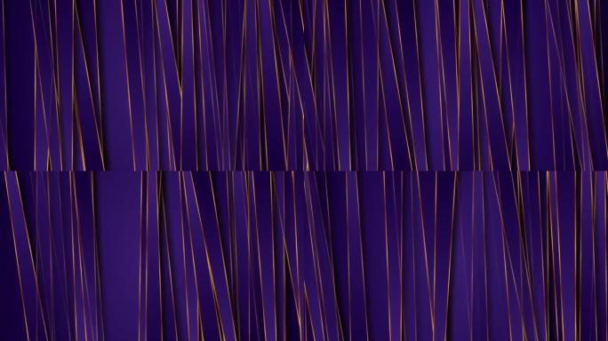 紫色条纹和金色线条抽象技术几何运动背景