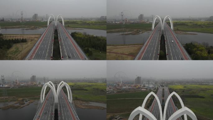 西安沣东沣河生态湿地公园镐京大桥3