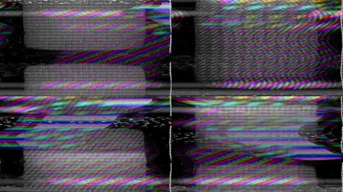 故障电视静态噪声失真信号问题错误视频损坏复古风格80年代