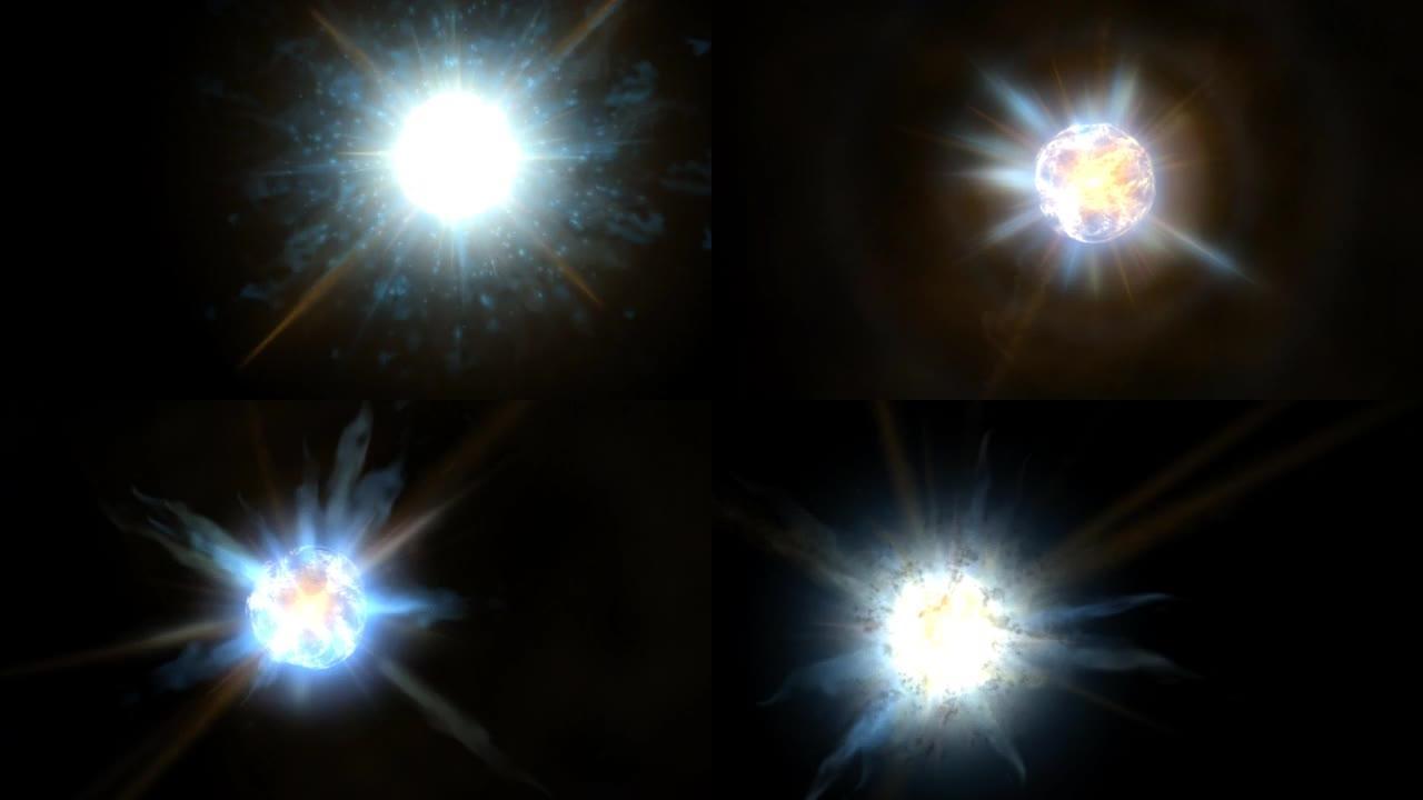中子星或恒星的演化。恒星的超新星闪光