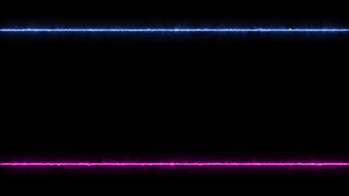 抽象无缝循环矩形能量电发光二极管霓虹灯框架动画背景，发光矩形框架，带有徽标、文本等空白空间，黑色发光