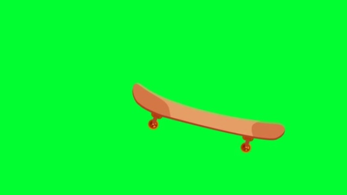 滑板动画绿屏2d卡通滑板视频动画循环4k动画