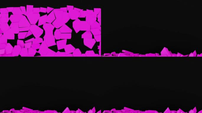 紫色墙壁的破坏-黑色背景-股票视频