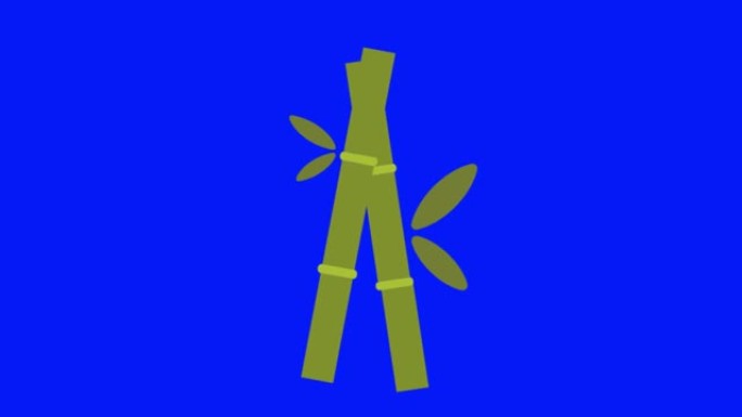 蓝屏上的竹树图标动画