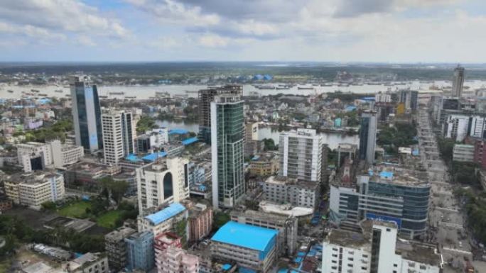 吉大港市天际线。住宅aerea公司建筑。孟加拉国商业中心