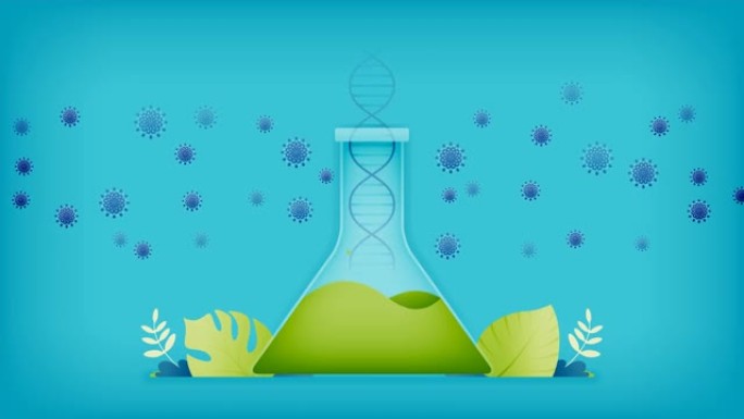 化学研究和药物实验室研究的动画视频，为covid找到药物和疫苗19。用于商业需求的动画，在线，广告等