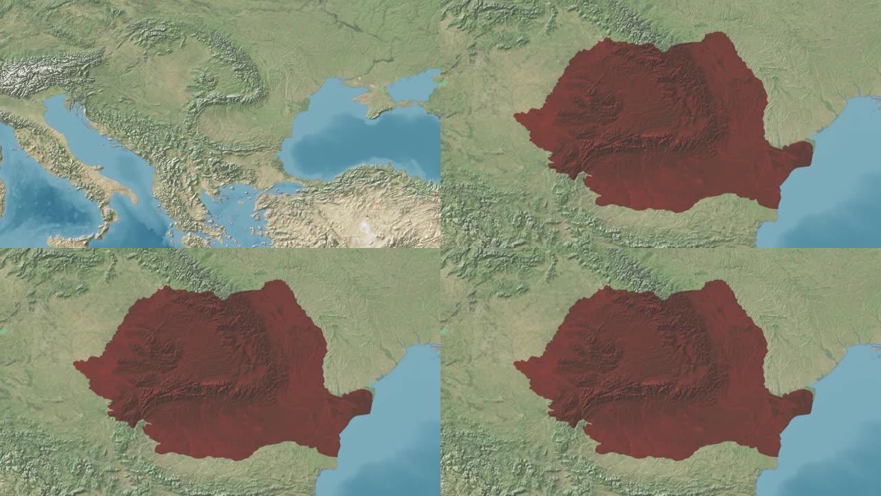 罗马尼亚在没有文字的情况下放大世界地图