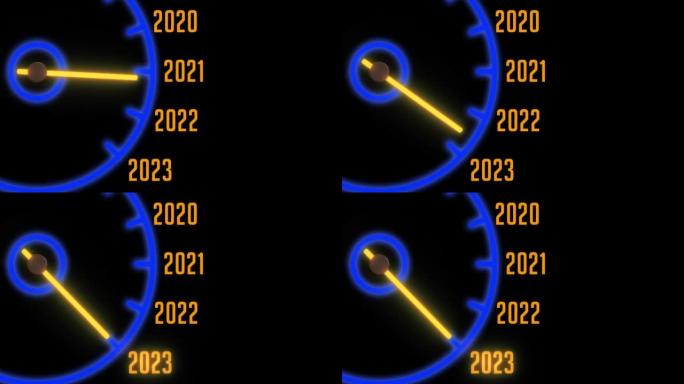 向2023移动的速度计指针