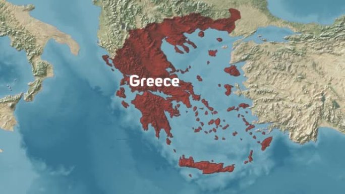 希腊用文字放大世界地图