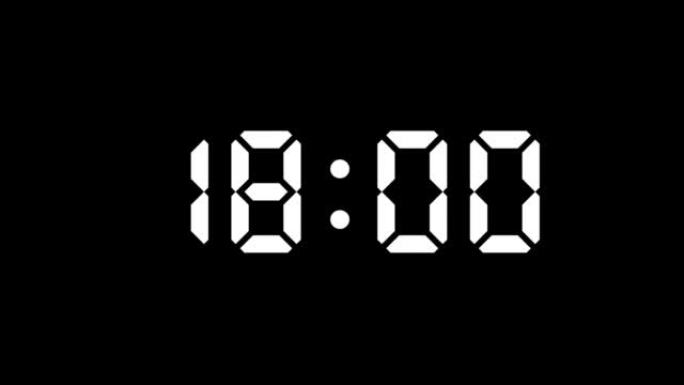 45秒的简单计数计时器 (黑色背景上的白色字母)