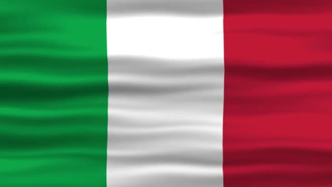 无缝循环动画的意大利国旗，旗帜在风中飘扬，完美的独立日或其他节日的视频