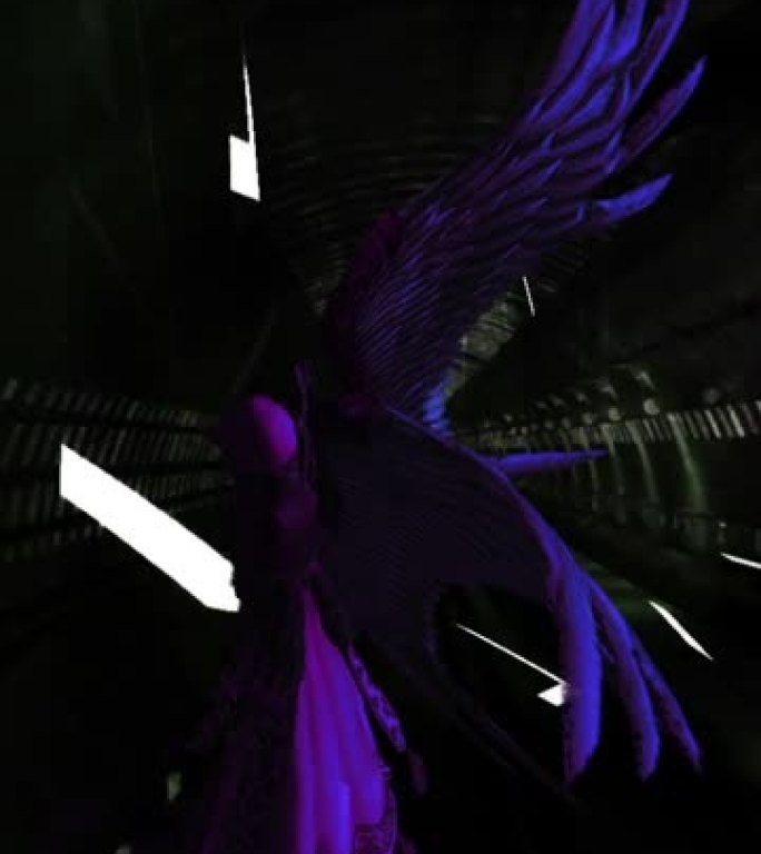 手中剑的死亡天使的垂直视频动画