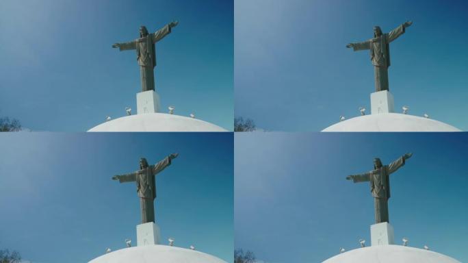基督救世主雕像在多米尼加共和国普拉塔港的伊莎贝尔·德·托雷斯山顶上