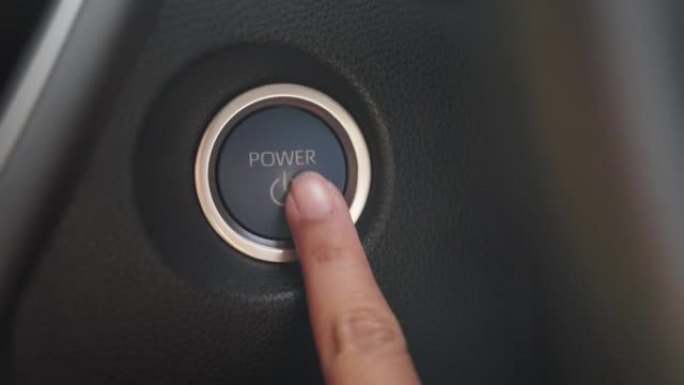 汽车启动或停止发动机的手指按钮