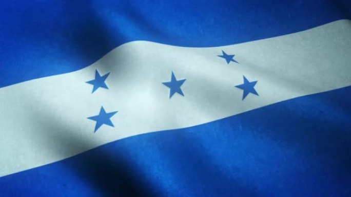 近距离拍摄平坦的蓝色，白色五星旗洪都拉斯