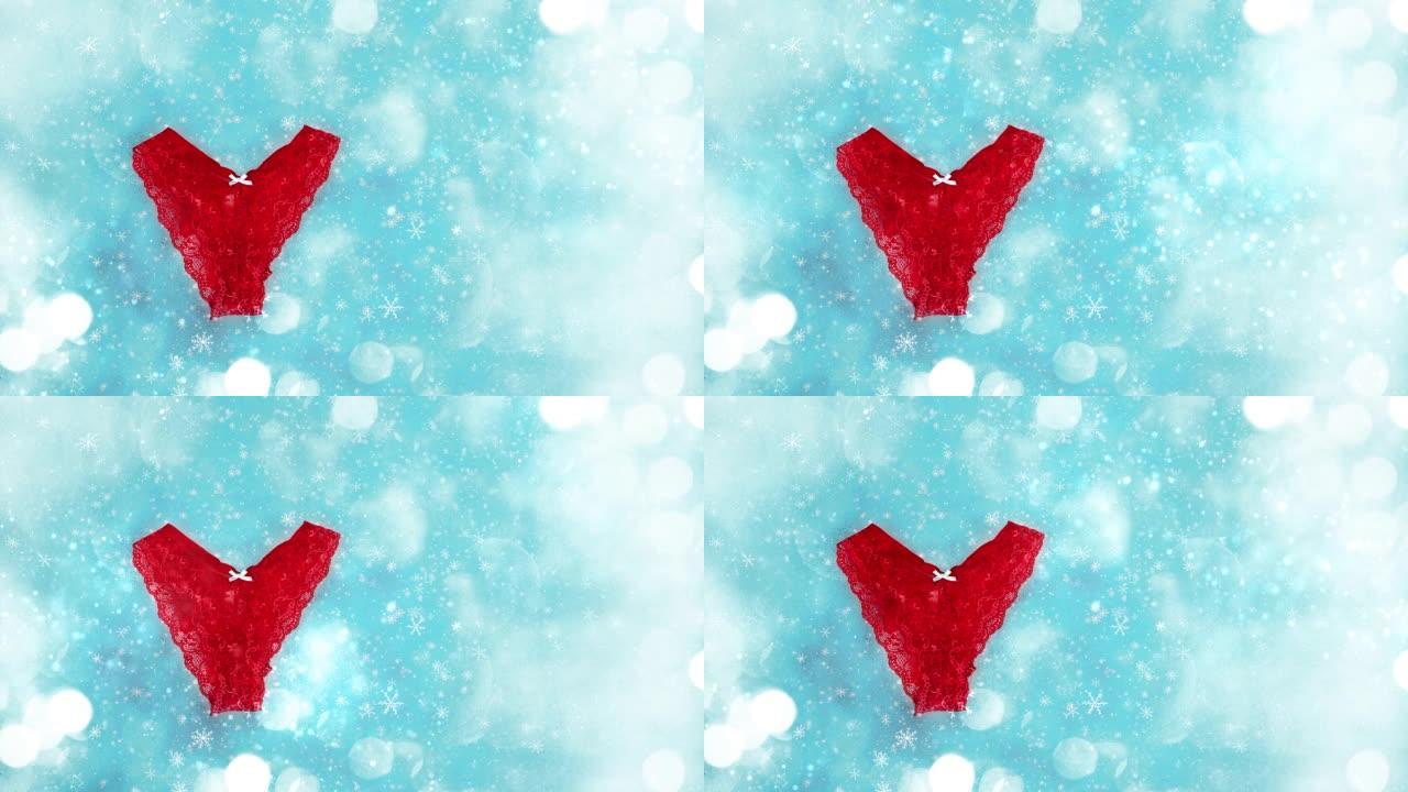 4k视频圣诞新年情人节雪背景