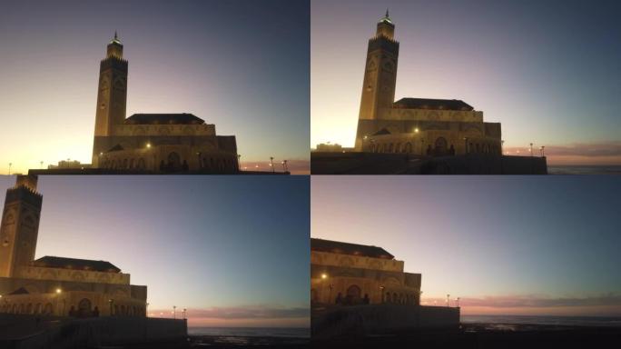 日落时的哈桑二世清真寺