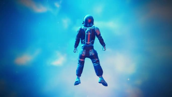 飞越恒星和星系。可循环。五彩缤纷。太空背景: 星云、恒星、彗星。