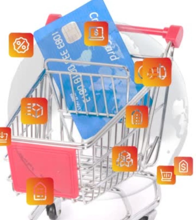 网上购物-未来无线数字连接的概念，网上购物