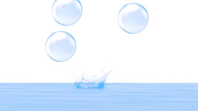 动画气泡落入水中视频