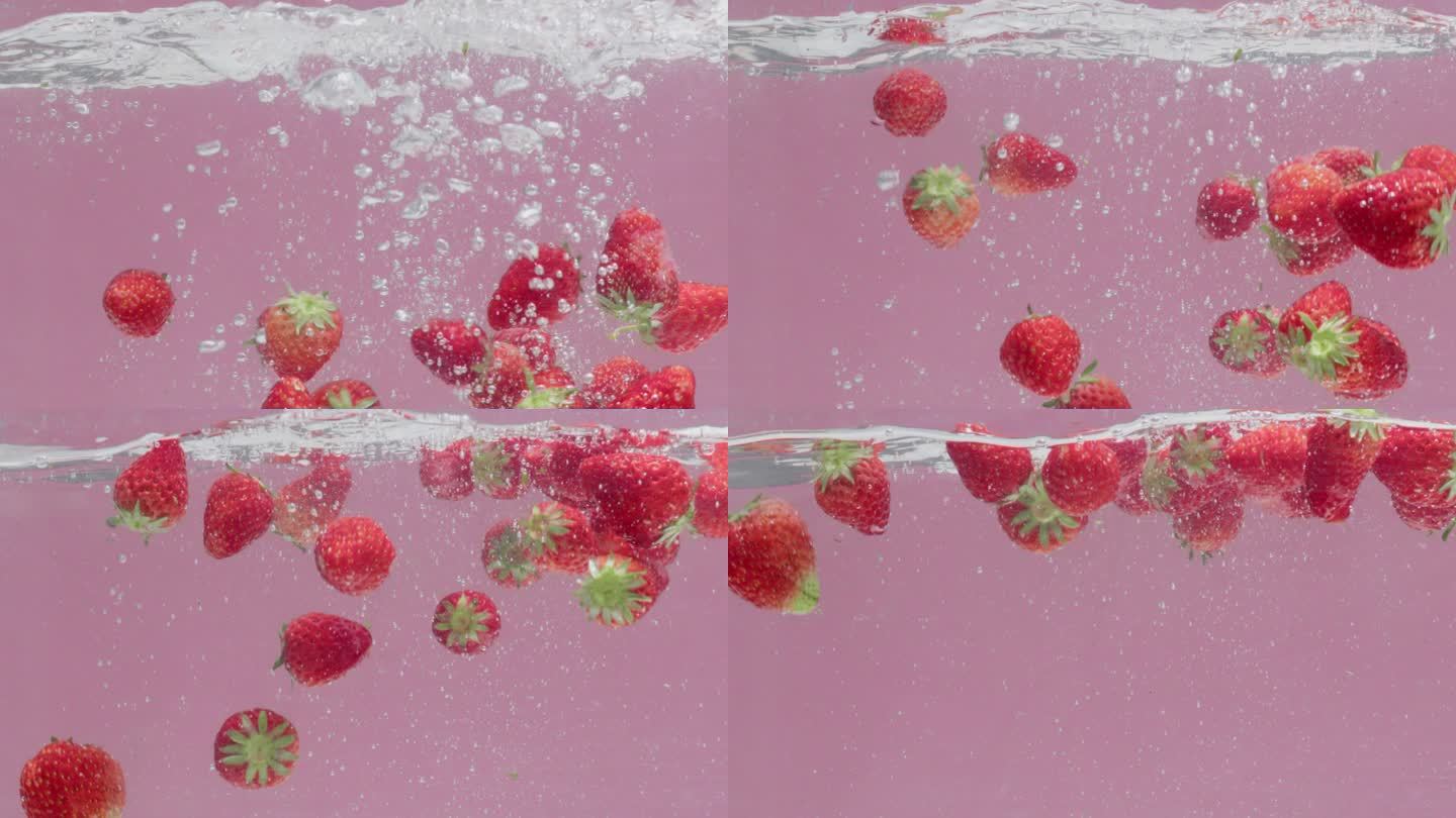 草莓入水 红色水果